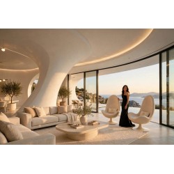 Fauteuil cocoon ivory v